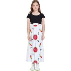 Slices Of Red And Juicy Watermelon Kids  Flared Maxi Skirt by SychEva