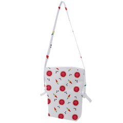 Slices Of Red And Juicy Watermelon Folding Shoulder Bag by SychEva