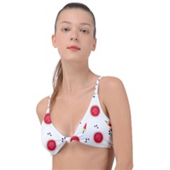 Slices Of Red And Juicy Watermelon Knot Up Bikini Top by SychEva
