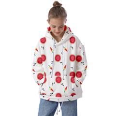 Slices Of Red And Juicy Watermelon Kids  Oversized Hoodie by SychEva