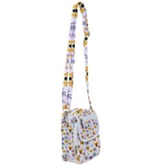 Funny Animal Faces With Glasses On A White Background Shoulder Strap Belt Bag by SychEva