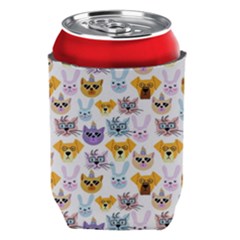 Funny Animal Faces With Glasses On A White Background Can Holder by SychEva