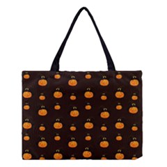 Halloween Pumpkins Pattern, Witch Hat Jack O  Lantern Medium Tote Bag by Casemiro
