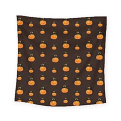 Halloween Pumpkins Pattern, Witch Hat Jack O  Lantern Square Tapestry (small) by Casemiro
