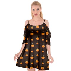 Halloween Pumpkins Pattern, Witch Hat Jack O  Lantern Cutout Spaghetti Strap Chiffon Dress by Casemiro