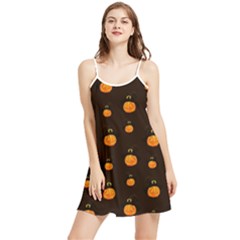 Halloween Pumpkins Pattern, Witch Hat Jack O  Lantern Summer Frill Dress