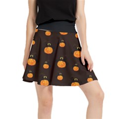 Halloween Pumpkins Pattern, Witch Hat Jack O  Lantern Waistband Skirt by Casemiro