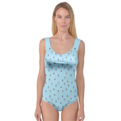 Cute Kawaii Dogs Pattern At Sky Blue Princess Tank Leotard 