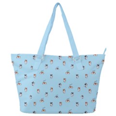 Cute Kawaii Dogs Pattern At Sky Blue Full Print Shoulder Bag