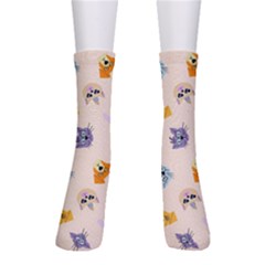Funny Animal Faces With Glasses Cat Dog Hare Men s Crew Socks by SychEva