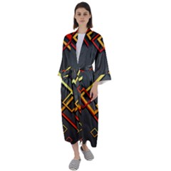 Modern Geometry Maxi Satin Kimono by Sparkle