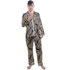Modern Optaart Men s Long Sleeve Satin Pajamas Set by Sparkle
