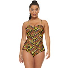 Modern Zippers Retro Full Coverage Swimsuit