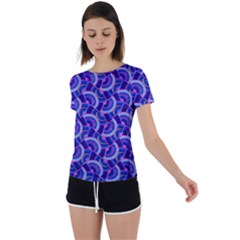 Digital Waves Back Circle Cutout Sports Tee by Sparkle