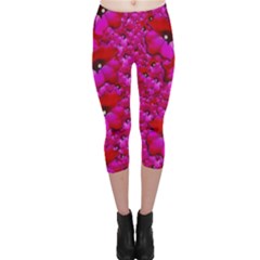 Flowers Grow And Peace Also For Humankind Capri Leggings  by pepitasart