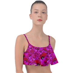 Flowers Grow And Peace Also For Humankind Frill Bikini Top by pepitasart