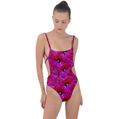 Flowers Grow And Peace Also For Humankind Tie Strap One Piece Swimsuit by pepitasart
