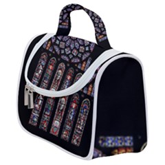 Chartres-cathedral-notre-dame-de-paris-amiens-cath-stained-glass Satchel Handbag by Sudhe