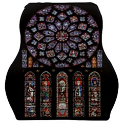 Chartres-cathedral-notre-dame-de-paris-amiens-cath-stained-glass Car Seat Velour Cushion  by Sudhe