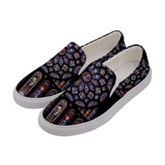 Chartres-cathedral-notre-dame-de-paris-amiens-cath-stained-glass Women s Canvas Slip Ons by Sudhe