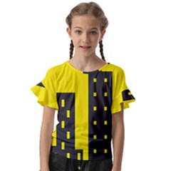 Skyline-city-building-sunset Kids  Cut Out Flutter Sleeves by Sudhe