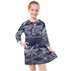 Mountain-snow-night-cold-winter Kids  Quarter Sleeve Shirt Dress