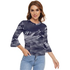 Mountain-snow-night-cold-winter Bell Sleeve Top