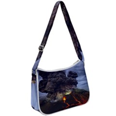 Landscape-volcano-eruption-lava Zip Up Shoulder Bag