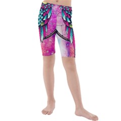 Owl Dreamcatcher Kids  Mid Length Swim Shorts by Sudhe