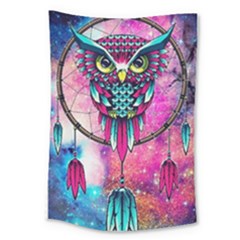 Owl Dreamcatcher Large Tapestry by Sudhe