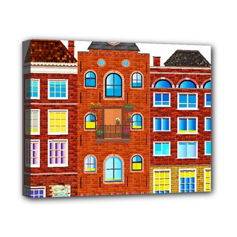 Town-buildings-old-brick-building Canvas 10  X 8  (stretched) by Sudhe