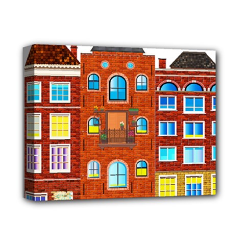 Town-buildings-old-brick-building Deluxe Canvas 14  X 11  (stretched)