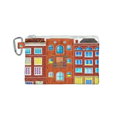 Town-buildings-old-brick-building Canvas Cosmetic Bag (small) by Sudhe