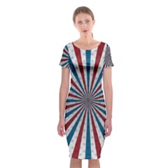 Usa-deco-background Classic Short Sleeve Midi Dress