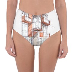 Rag-flats-onion-flats-llc-architecture-drawing Graffiti-architecture Reversible High-waist Bikini Bottoms by Sudhe