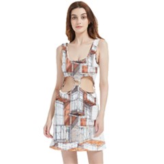 Rag-flats-onion-flats-llc-architecture-drawing Graffiti-architecture Velvet Cutout Dress by Sudhe