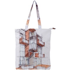 Rag-flats-onion-flats-llc-architecture-drawing Graffiti-architecture Double Zip Up Tote Bag by Sudhe