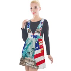 Statue Of Liberty Independence Day Poster Art Plunge Pinafore Velour Dress