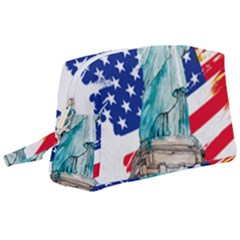 Statue Of Liberty Independence Day Poster Art Wristlet Pouch Bag (Large)