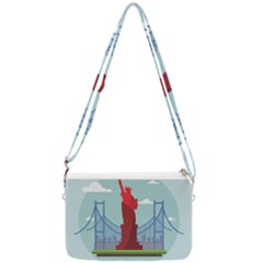 New-york-usa-liberty-landmark Double Gusset Crossbody Bag by Sudhe