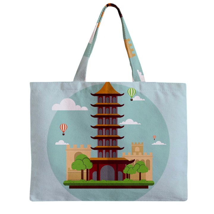 China-landmark-landscape-chinese Zipper Mini Tote Bag