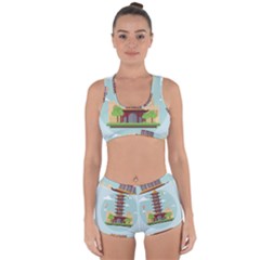 China-landmark-landscape-chinese Racerback Boyleg Bikini Set