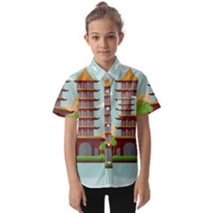 China-landmark-landscape-chinese Kids  Short Sleeve Shirt