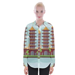 China-landmark-landscape-chinese Womens Long Sleeve Shirt