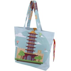 China-landmark-landscape-chinese Drawstring Tote Bag