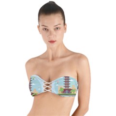 China-landmark-landscape-chinese Twist Bandeau Bikini Top