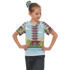 China-landmark-landscape-chinese Kids  Mesh Piece Tee