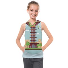 China-landmark-landscape-chinese Kids  Sleeveless Hoodie