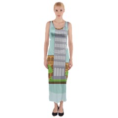 Roma-landmark-landscape-italy-rome Fitted Maxi Dress by Sudhe
