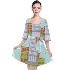 Roma-landmark-landscape-italy-rome Velour Kimono Dress